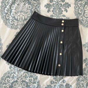 Zara Faux Leather pleated skirt